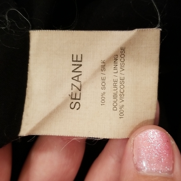 💕SEZANE💕 100% Silk Button Down Shirt Dress ~ Black Floral Print XS - Picture 13 of 14